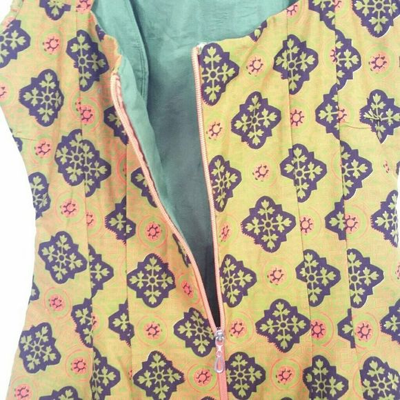 African Printed Fit and Flare Handmade Custom Made Dress - Picture 8 of 8